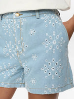 Load image into Gallery viewer, Delilah Eyelet Denim Shorts
