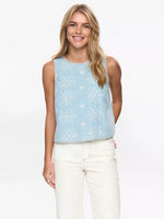 Load image into Gallery viewer, Delilah Eyelet Denim Tank
