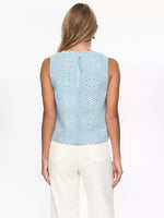 Load image into Gallery viewer, Delilah Eyelet Denim Tank
