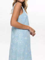 Load image into Gallery viewer, Delilah Eyelet Denim Dress

