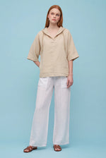 Load image into Gallery viewer, Afterglow Hooded Linen Top
