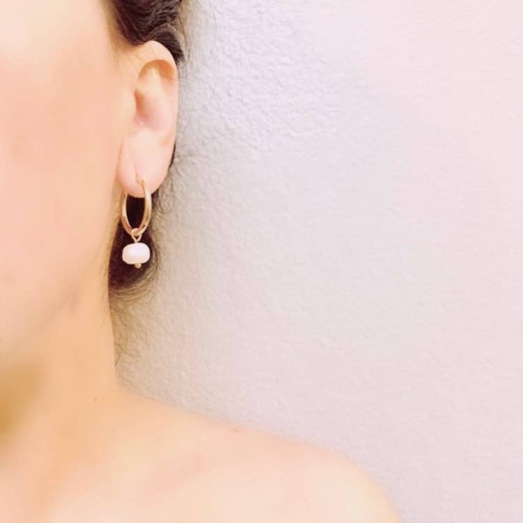 Pearl Hoop Earrings