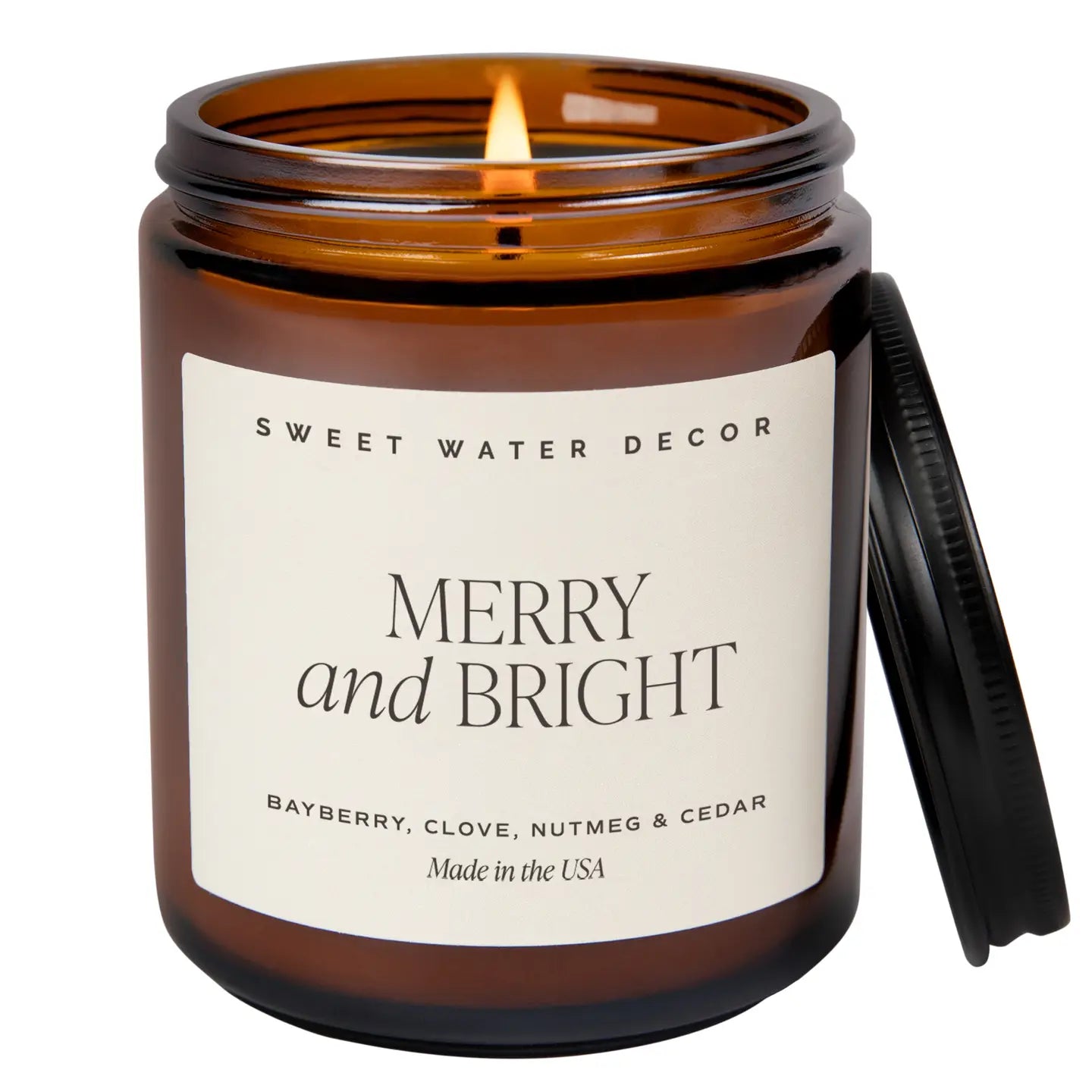 Merry & Bright - 9oz Amber Glass Soy Candle