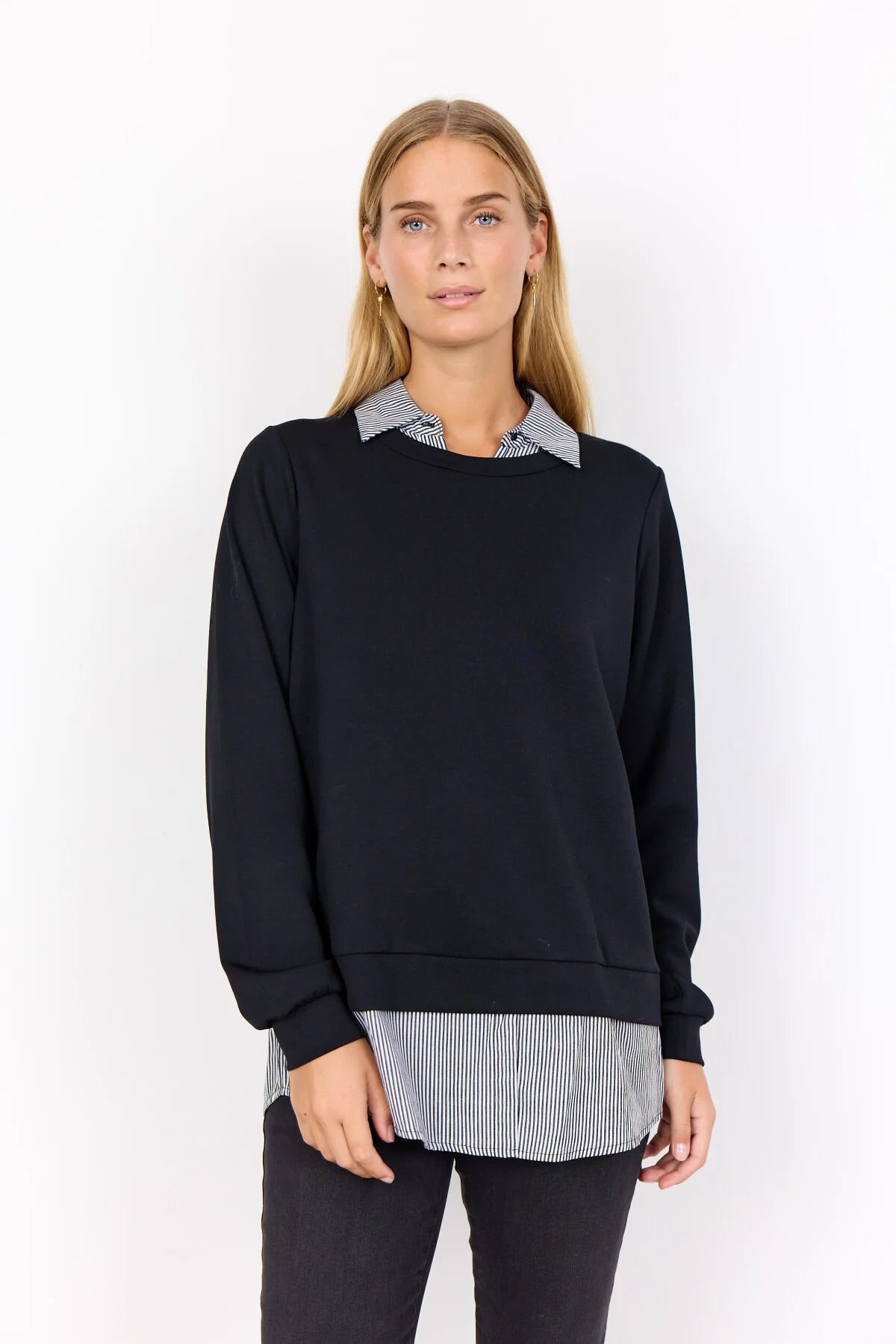 Bana Sweater with shirt detail