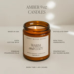 Load image into Gallery viewer, Cozy Season - 9oz Amber Glass Soy Candle
