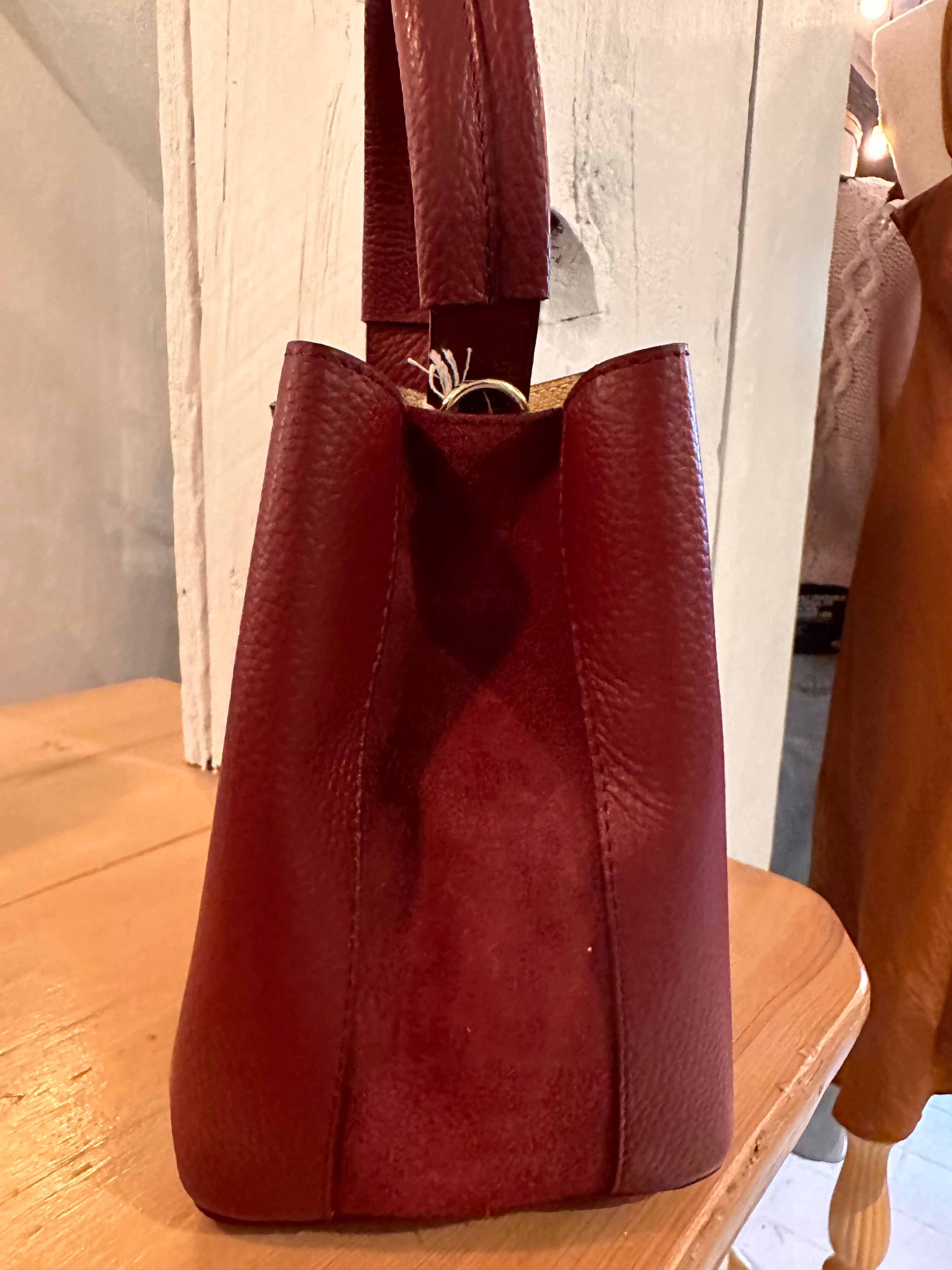 Charolette Bucket Bag- MERLOT