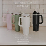 Load image into Gallery viewer, Blush Pink 40 oz Travel Tumbler
