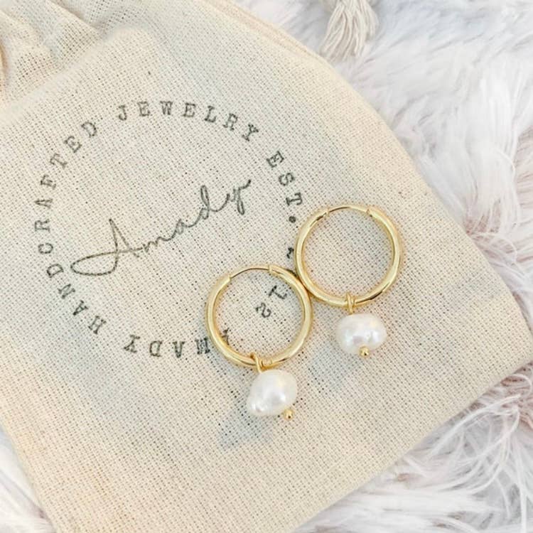 Pearl Hoop Earrings