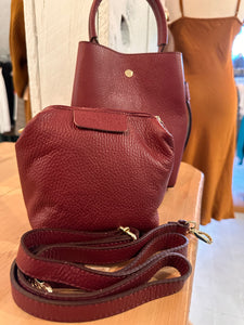 Charolette Bucket Bag- MERLOT