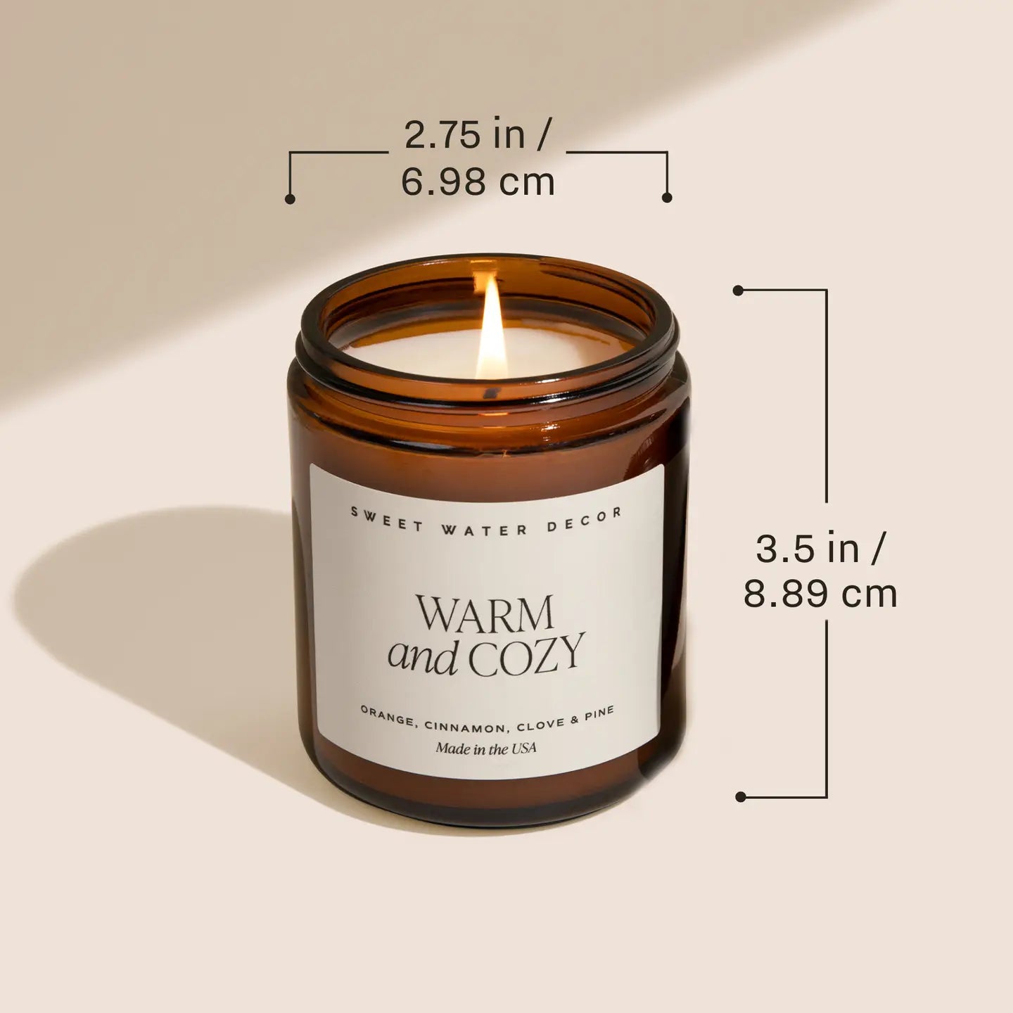 Warm & Cozy - 9oz Amber Glass Soy Candle