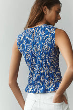 Load image into Gallery viewer, Better Together Smocked Tank- Portofino
