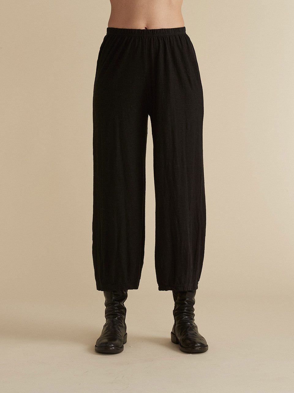 Linen/Cotton Cropped Pant with Darts