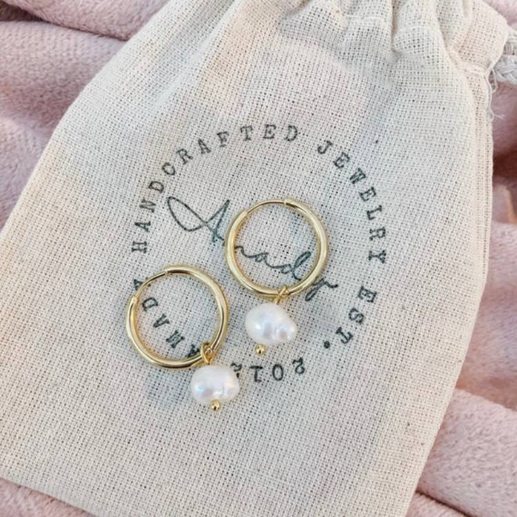 Pearl Hoop Earrings