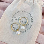 Load image into Gallery viewer, Pearl Hoop Earrings
