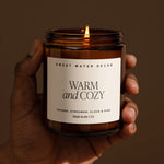 Load image into Gallery viewer, Warm &amp; Cozy - 9oz Amber Glass Soy Candle
