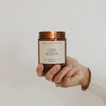 Load image into Gallery viewer, Cozy Season - 9oz Amber Glass Soy Candle
