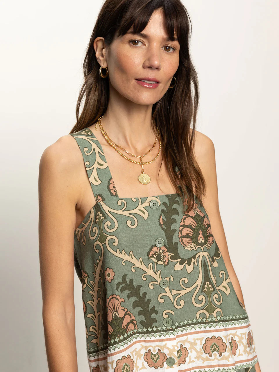 Mezza Sage Printed Tank