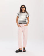 Load image into Gallery viewer, Villa Drawstring Barrel Jean - Petal
