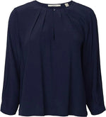 Load image into Gallery viewer, Keyhole Navy Crepe blouse
