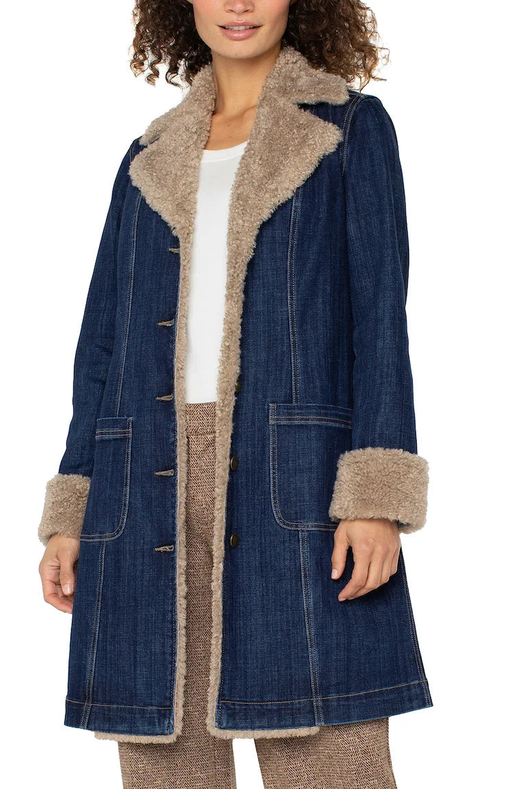 Sherpa Collar Denim Jacket