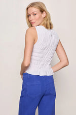 Load image into Gallery viewer, Better Together Smocked Tank- White
