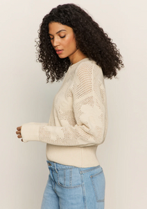 Flower Pop Open-Stitch Sweater