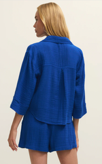 Load image into Gallery viewer, Helena Air Gauze Blouse -  Cobalt
