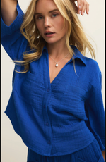 Load image into Gallery viewer, Helena Air Gauze Blouse -  Cobalt
