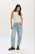 Load image into Gallery viewer, Villa Drawstring Barrel Jean
