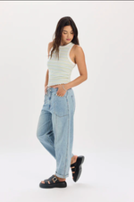 Load image into Gallery viewer, Villa Drawstring Barrel Jean
