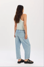 Load image into Gallery viewer, Villa Drawstring Barrel Jean
