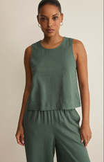 Load image into Gallery viewer, Sloane Linen Tank - Everglade

