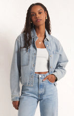 Load image into Gallery viewer, Cropped Denim Jacket
