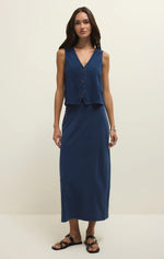 Load image into Gallery viewer, Gail Jersey Denim Skirt
