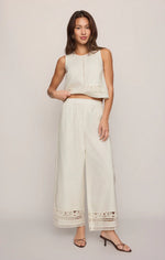 Load image into Gallery viewer, Scout Embroidered Pant - White
