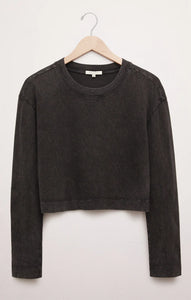 Sloane Long Sleeve Top - Washed Black