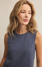 Load image into Gallery viewer, Sloane Textured Top - Worn Blue
