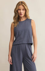 Load image into Gallery viewer, Sloane Textured Top - Worn Blue
