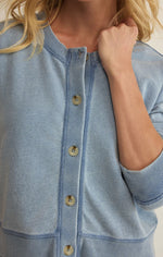 Load image into Gallery viewer, Daily Knit Denim Cardigan- Ocean Air
