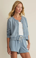 Load image into Gallery viewer, Daily Knit Denim Cardigan- Ocean Air
