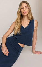Load image into Gallery viewer, Sloane V-Neck Denim Tank

