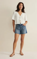 Load image into Gallery viewer, La Belle Linen Cropped Top
