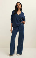 Load image into Gallery viewer, Delphine Knit Denim Sweatshirt
