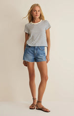 Load image into Gallery viewer, Junie Striped Tee- Navy
