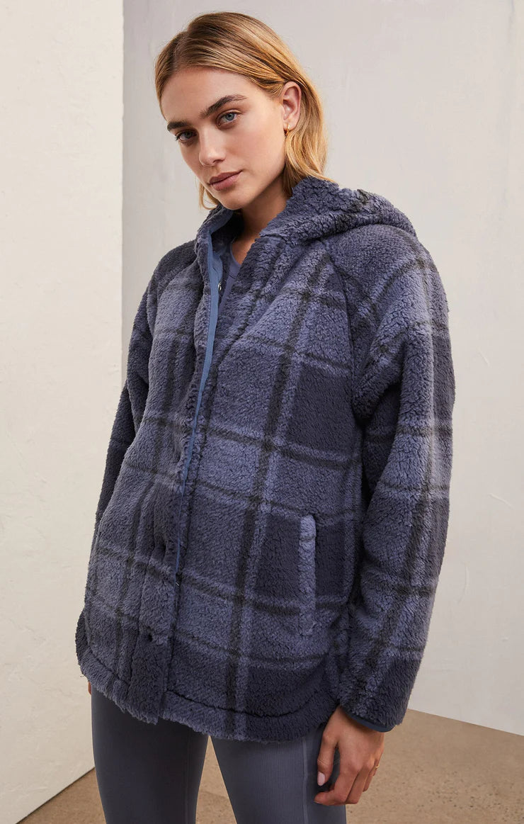 Cross Country Plaid Jacket -Blue Ash