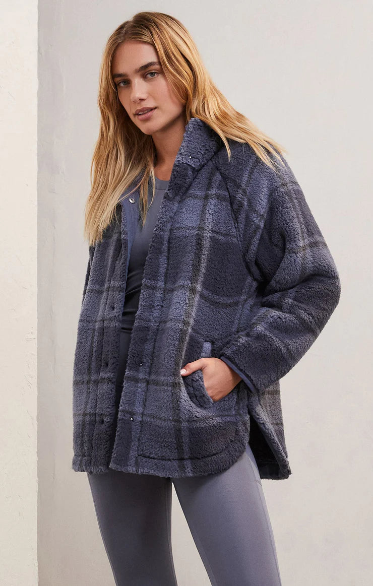 Cross Country Plaid Jacket -Blue Ash