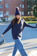 Load image into Gallery viewer, Ottoman Mock Neck Pullover - Navy
