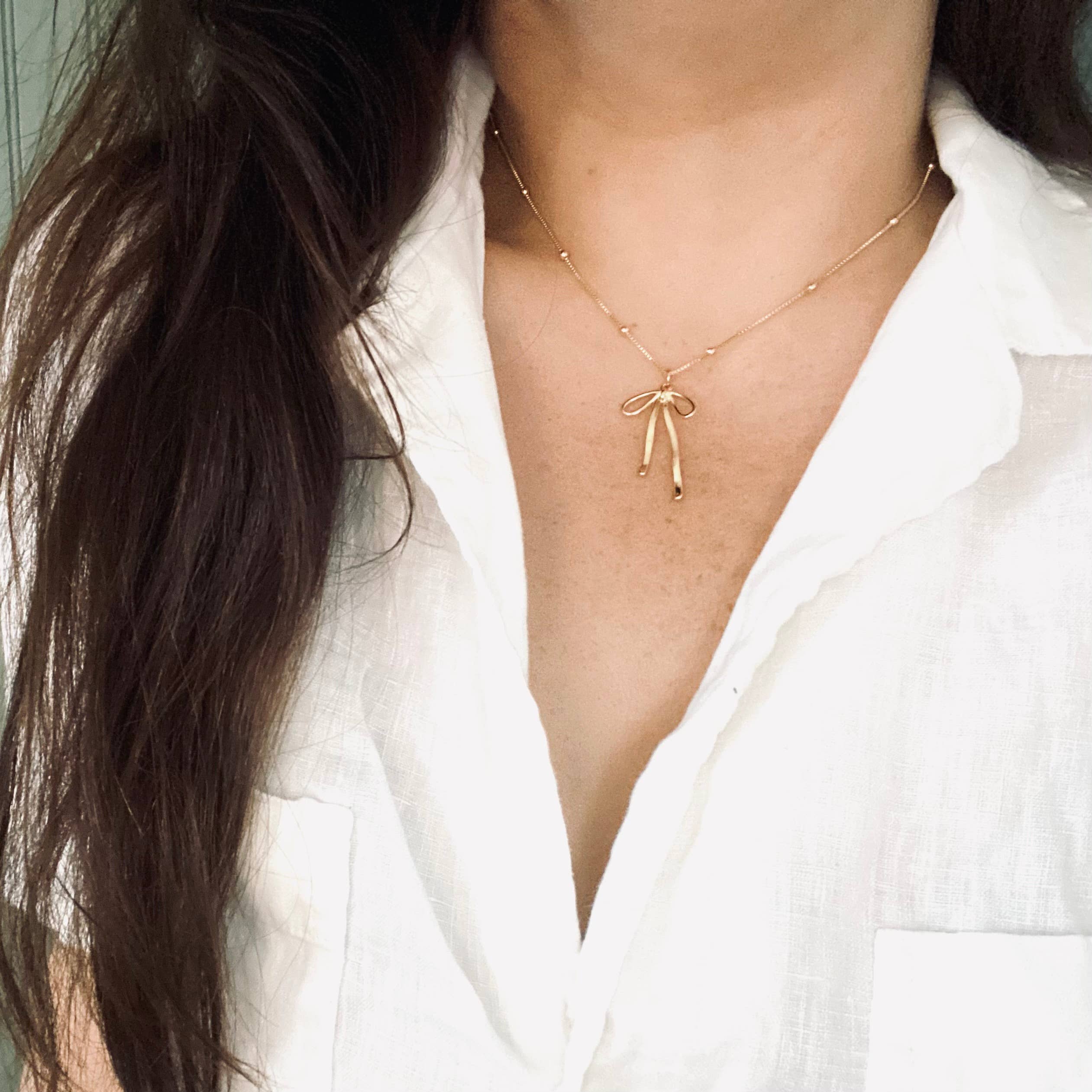 Bow Charm Necklace