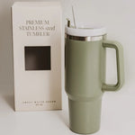 Load image into Gallery viewer, Sage Green 40 oz Travel Tumbler
