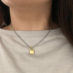 Load image into Gallery viewer, Padlock Pendant &amp; Chain ( 2 tone)
